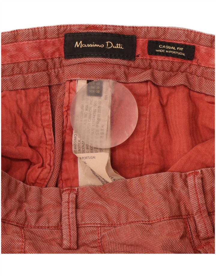 MASSIMO DUTTI Pantalon chino coupe décontractée pour homme EU 42 Large W32 L32 Rouge