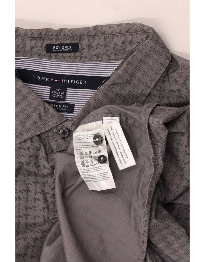 Tommy Hilfiger Chemise sur mesure pour homme 2XL Gris pied-de-poule en coton