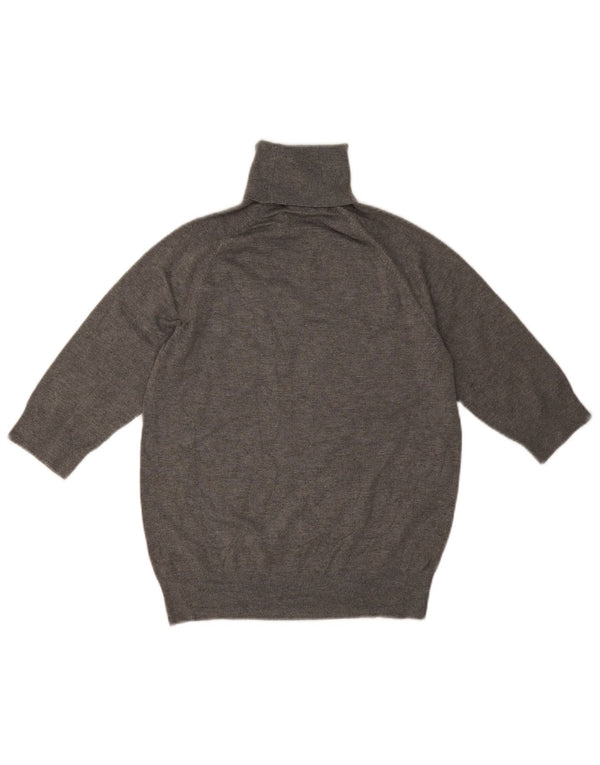 Zara Pull à manches 3/4 et col roulé pour femme - Gris moyen - UK 12