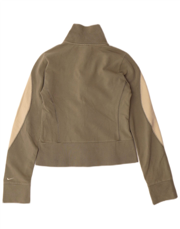 NIKE Veste de survêtement courte pour femme UK 8/10 Small Beige Colourblock