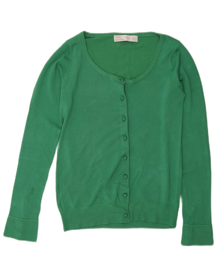 Zara Cardigan Femme Pull UK 12 Rayonne Vert Moyen