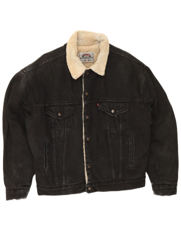 Levi's Veste Sherpa en Jean Homme UK 38 Noir Moyen