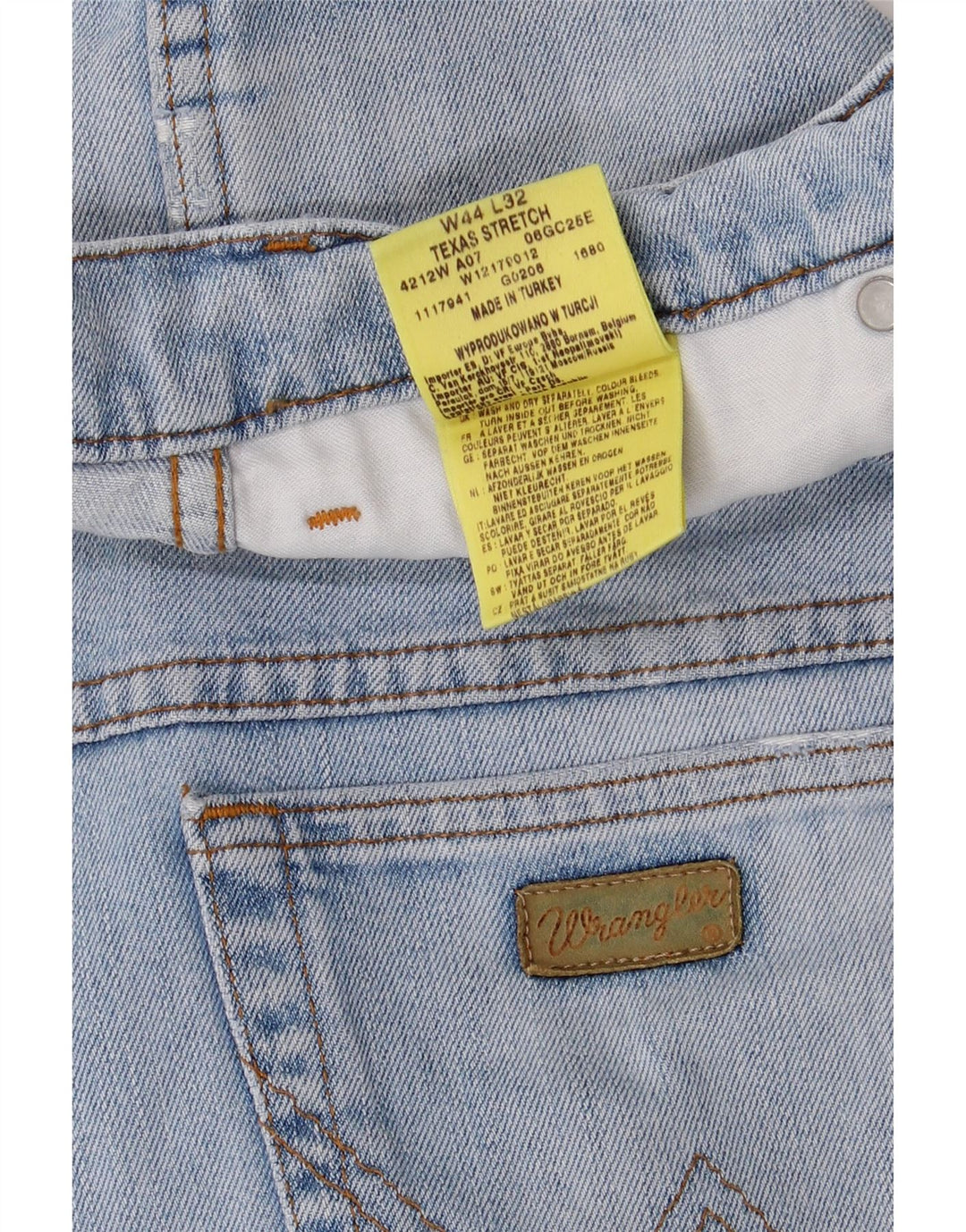 WRANGLER Jean Droit Texas Stretch Homme W44 L28 Bleu Coton