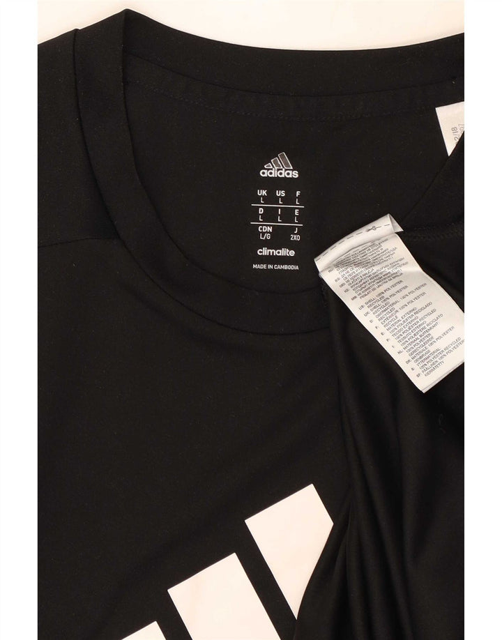 Adidas Hommes Climalite Graphic T-Shirt Haut Grand Noir Polyester