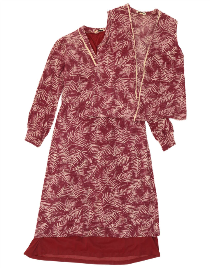 Hilton Ensemble 2 pièces pour femme UK 10 Petit motif floral bordeaux