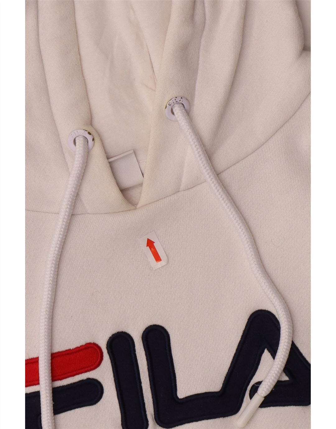 FILA Pull à capuche graphique XL homme blanc coton