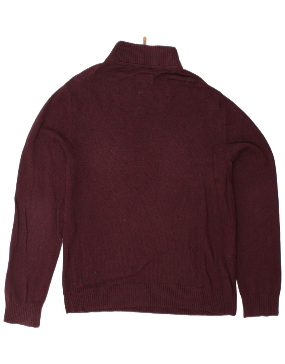 FAT FACE Pull col zippé pour homme en coton bordeaux Taille L