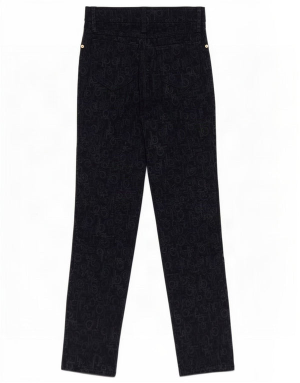 Roccobarocco Pantalon décontracté graphique pour femme IT 40 Small W26 L29 Bleu marine