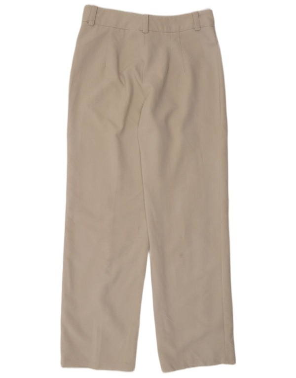 Zara Pantalon décontracté droit taille haute pour femme Large W30 L32 Beige Viscose