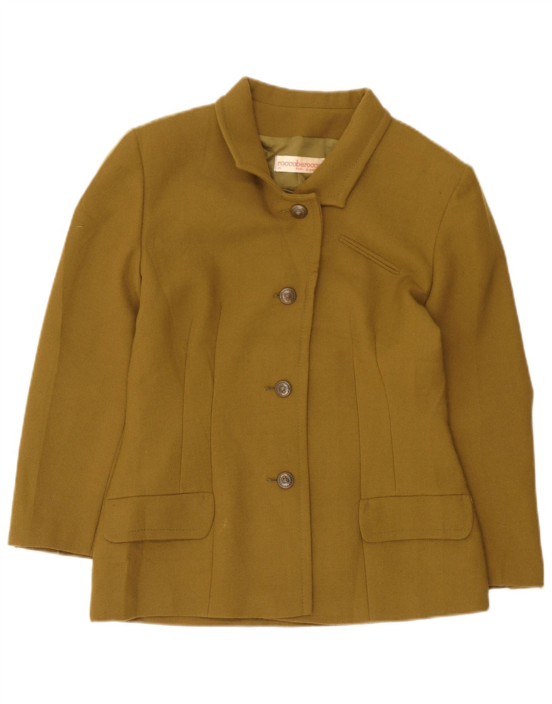Roccobarocco Veste Blazer 4 Boutons Femme IT 44 Laine Kaki Moyen