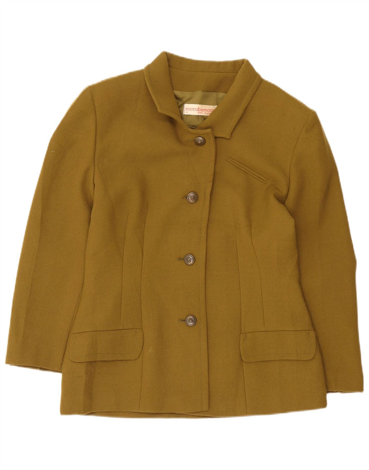 Roccobarocco Veste Blazer 4 Boutons Femme IT 44 Laine Kaki Moyen