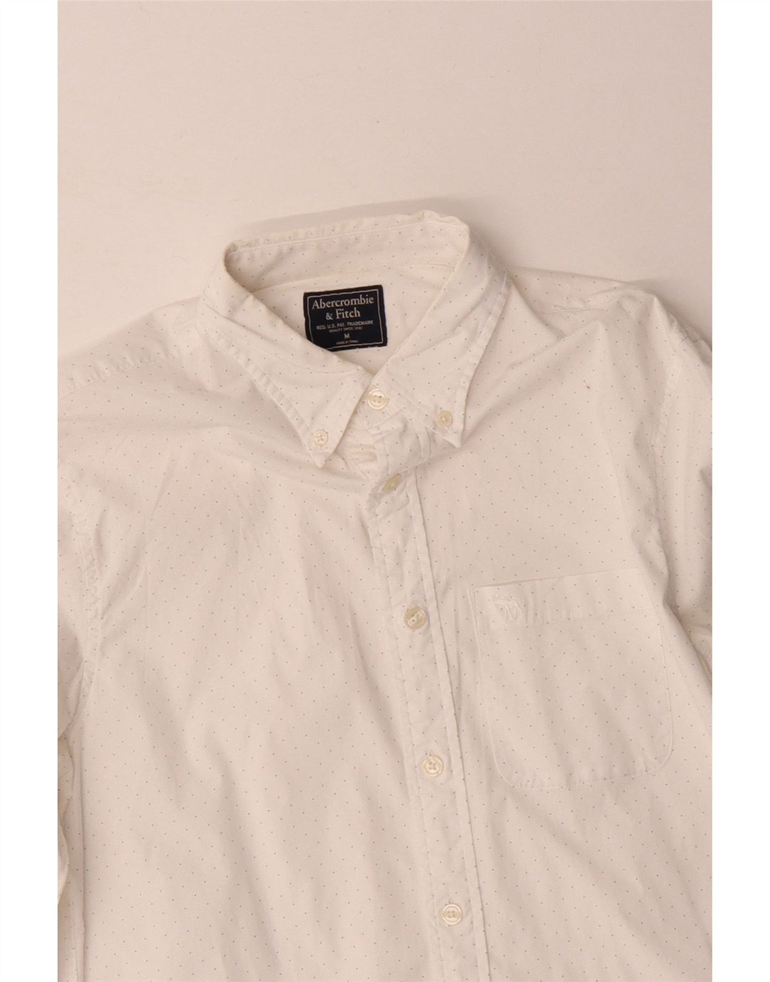 Abercrombie & Fitch Chemise Homme Medium Blanc Tacheté