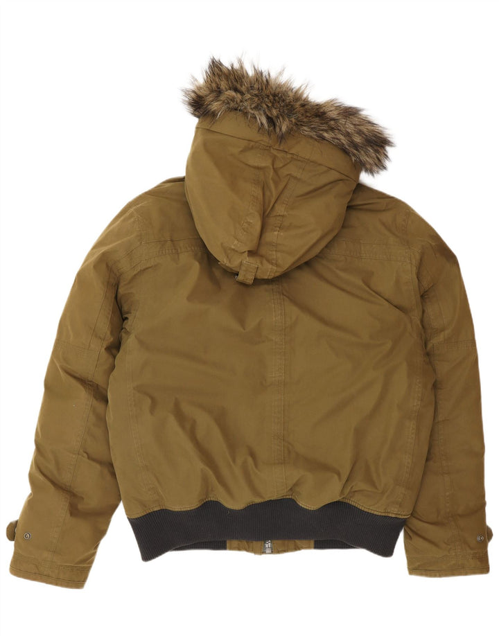 Timberland Veste matelassée à capuche pour homme UK 40 Large Kaki Coton