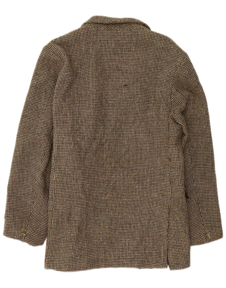 Harris Tweed Veste Blazer 3 Boutons pour Homme UK 40 Grand Carreau Marron Laine Vierge