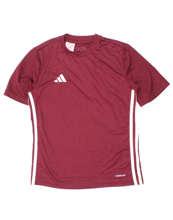 Adidas Garçon Aeroready T-Shirt Top 11-12 ans Bordeaux Polyester