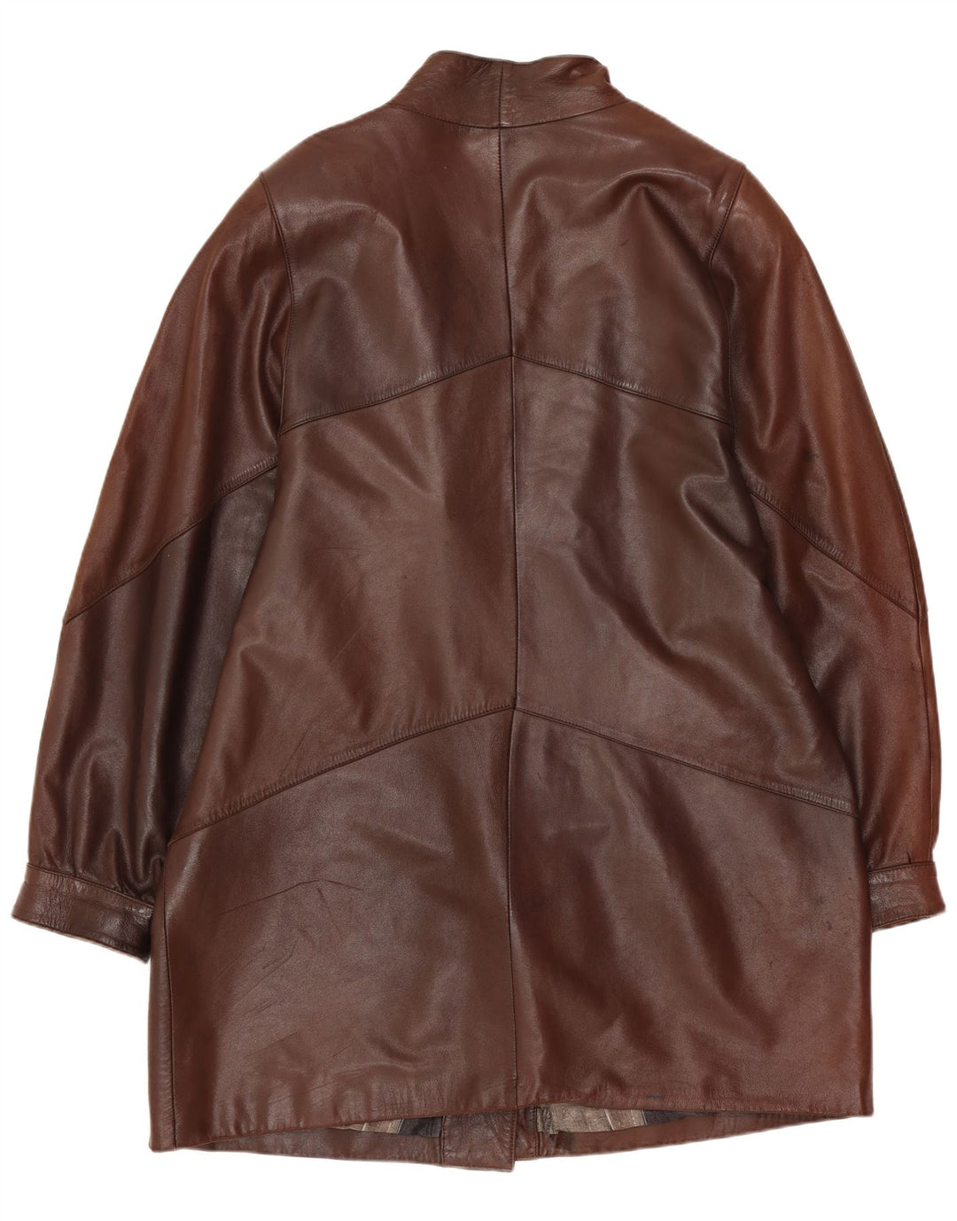 manteau en cuir surdimensionné femme vintage UK 14 Brun moyen