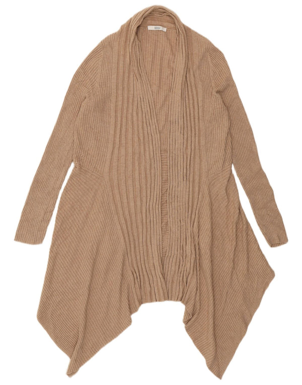 Marks & Spencer Pull cardigan ouvert asymétrique pour femme UK 16 Large Beige