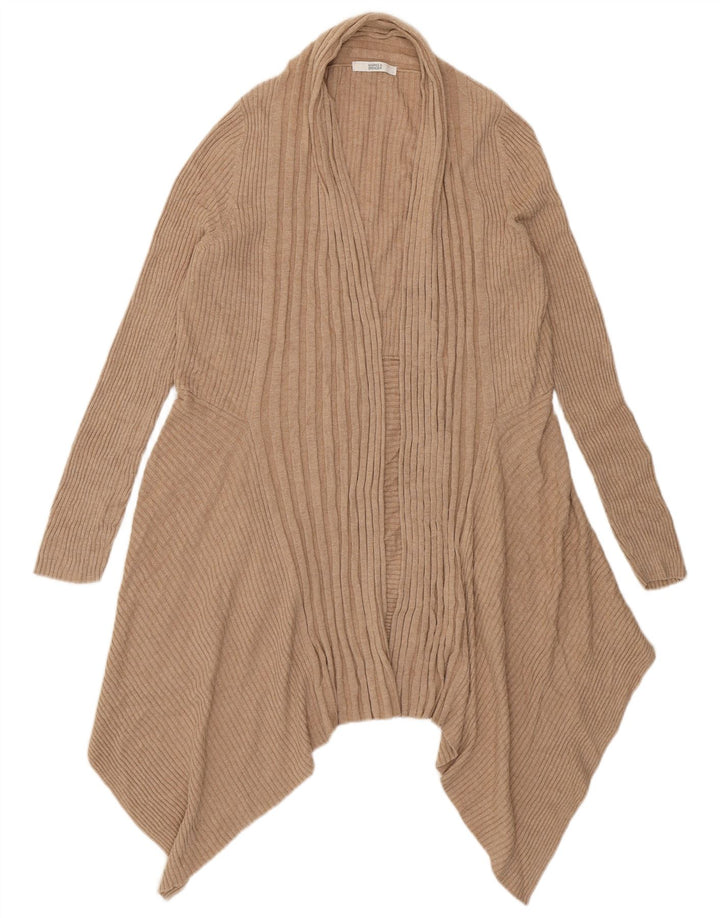 Marks & Spencer Pull cardigan ouvert asymétrique pour femme UK 16 Large Beige