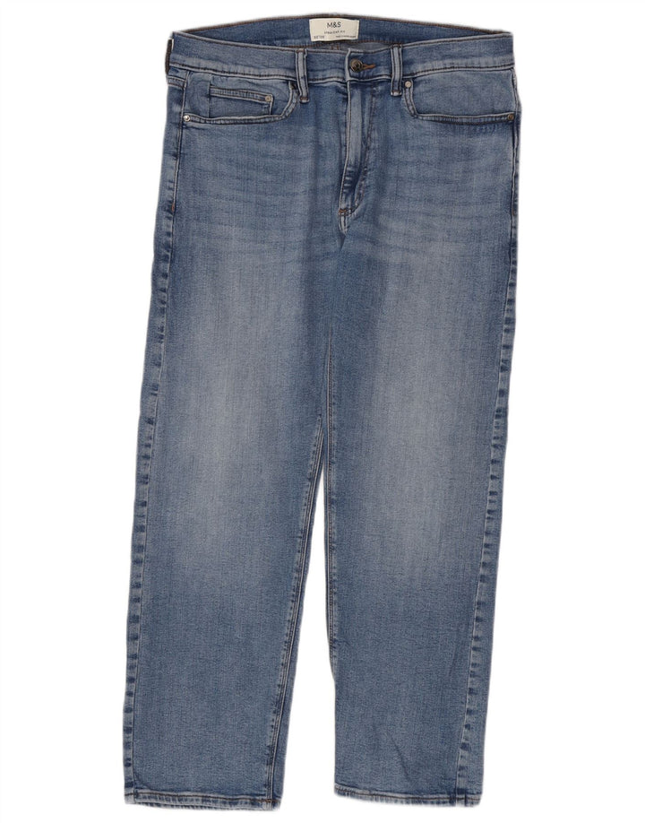 Marks & Spencer Jean droit homme W32 L29 bleu coton