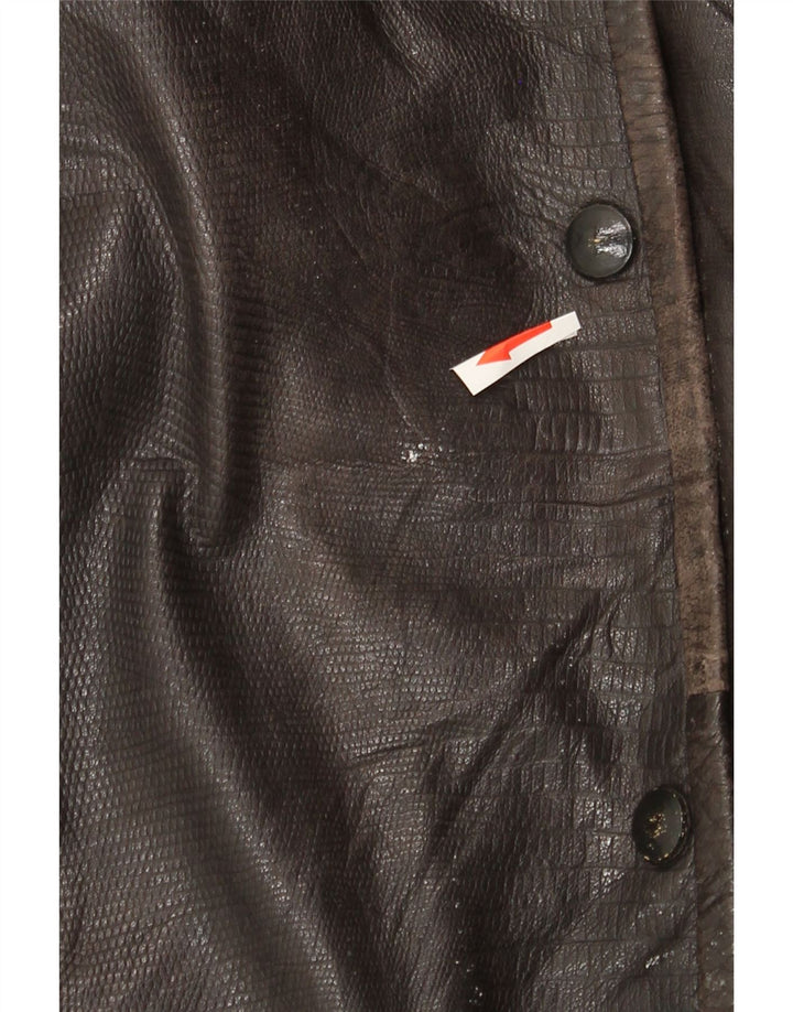 Veste en cuir surdimensionnée femme vintage EU 44 XL Cuir Marron