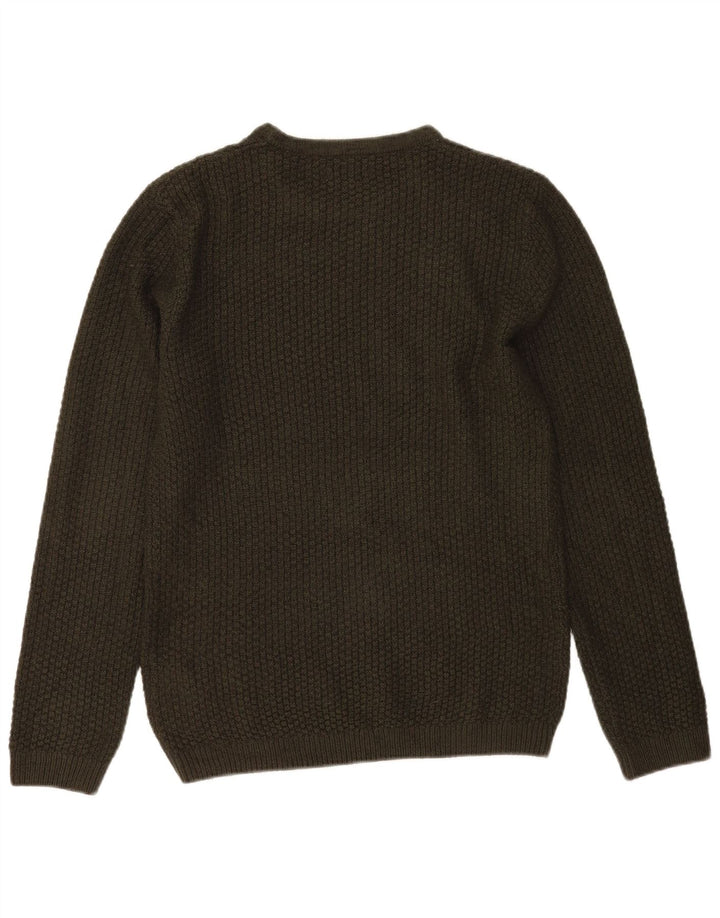 Jack & Jones Pull à col rond pour homme Petit Kaki Acrylique