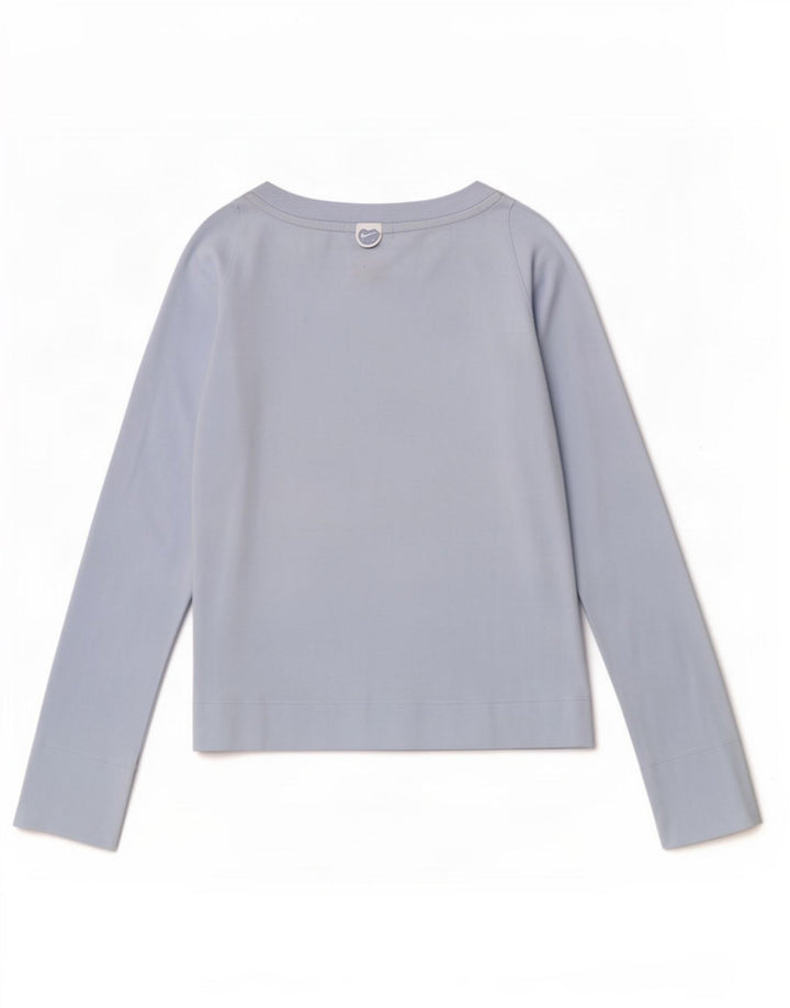 Nike Haut à manches longues pour femme UK 10/12 Bleu moyen Coton