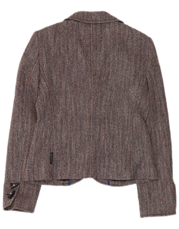 ARMANI JEANS Veste Blazer 4 Boutons Femme IT 42 Gris Moyen à Chevrons