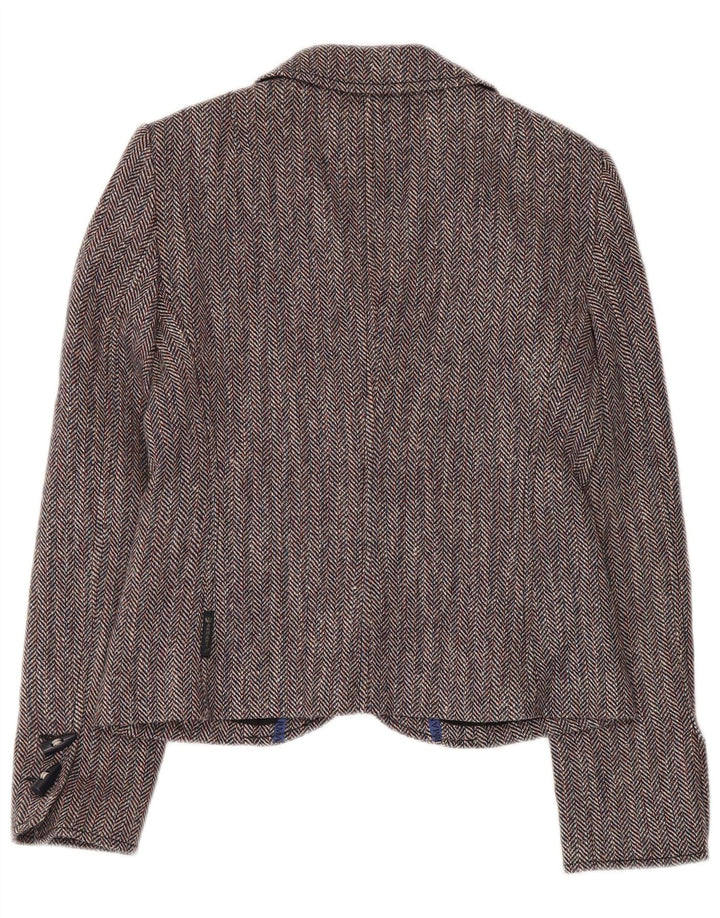 ARMANI JEANS Veste Blazer 4 Boutons Femme IT 42 Gris Moyen à Chevrons