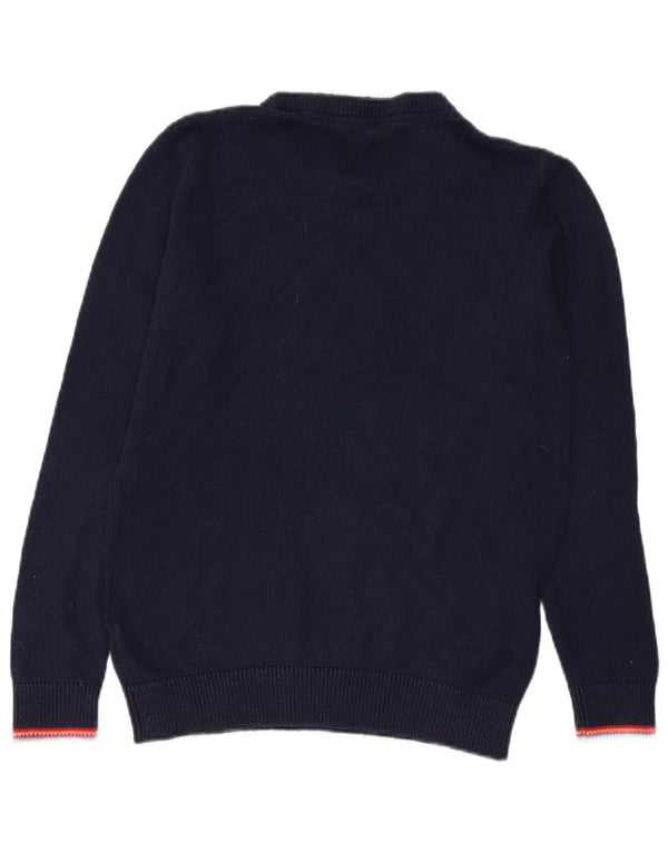 Crew Clothing Pull à col graphique pour femme UK 12 Bleu marine moyen