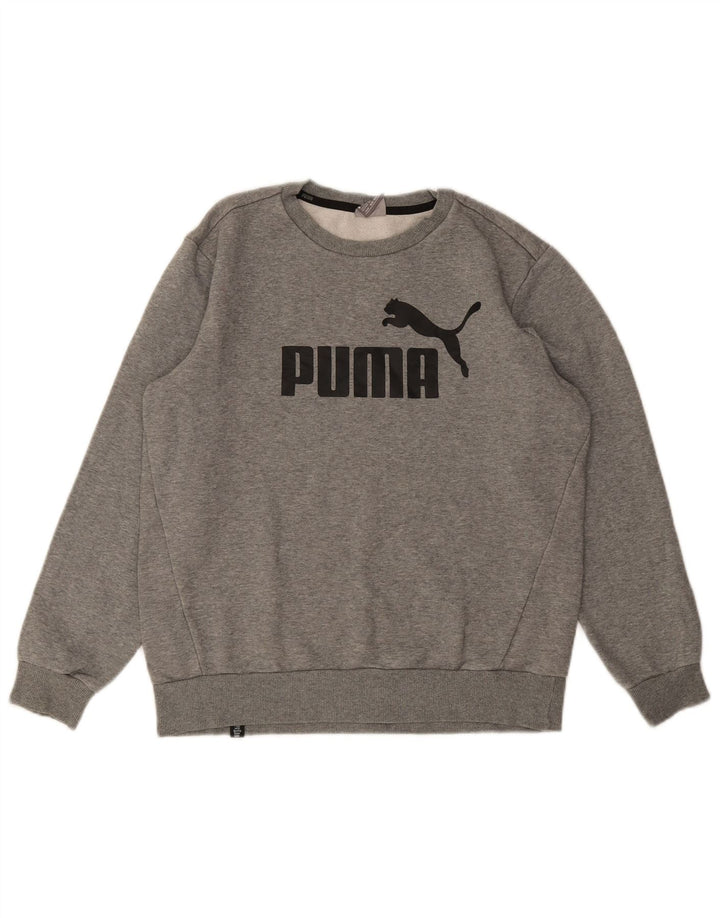 PUMA Sweat-Shirt Graphique Homme Gris Moyen Moucheté Coton