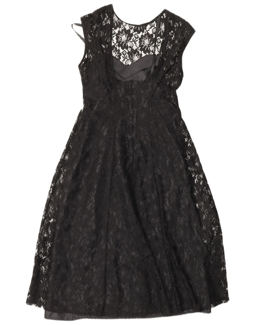 CLASSIC Robe trapèze pour femme UK 12 Nylon floral noir moyen