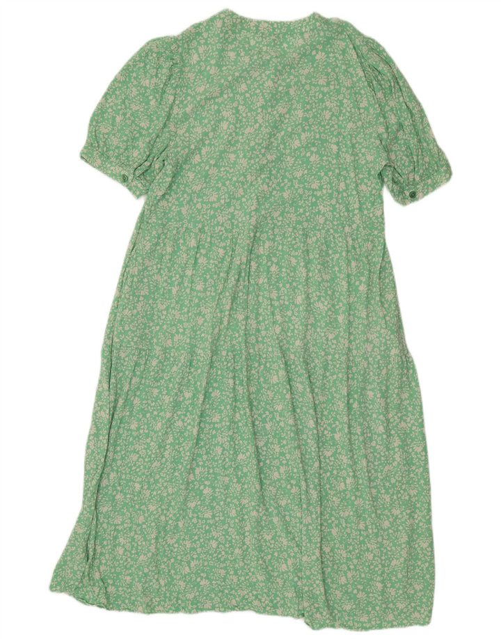 Marks & Spencer Robe longue pour femme UK 44 Viscose florale vert moyen