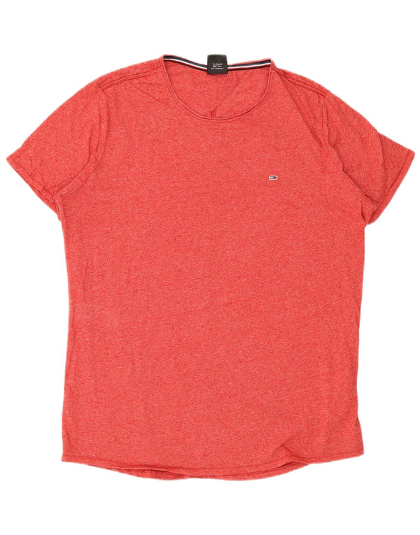 Tommy Hilfiger T-Shirt Homme Top 2XL Rouge Moucheté Coton
