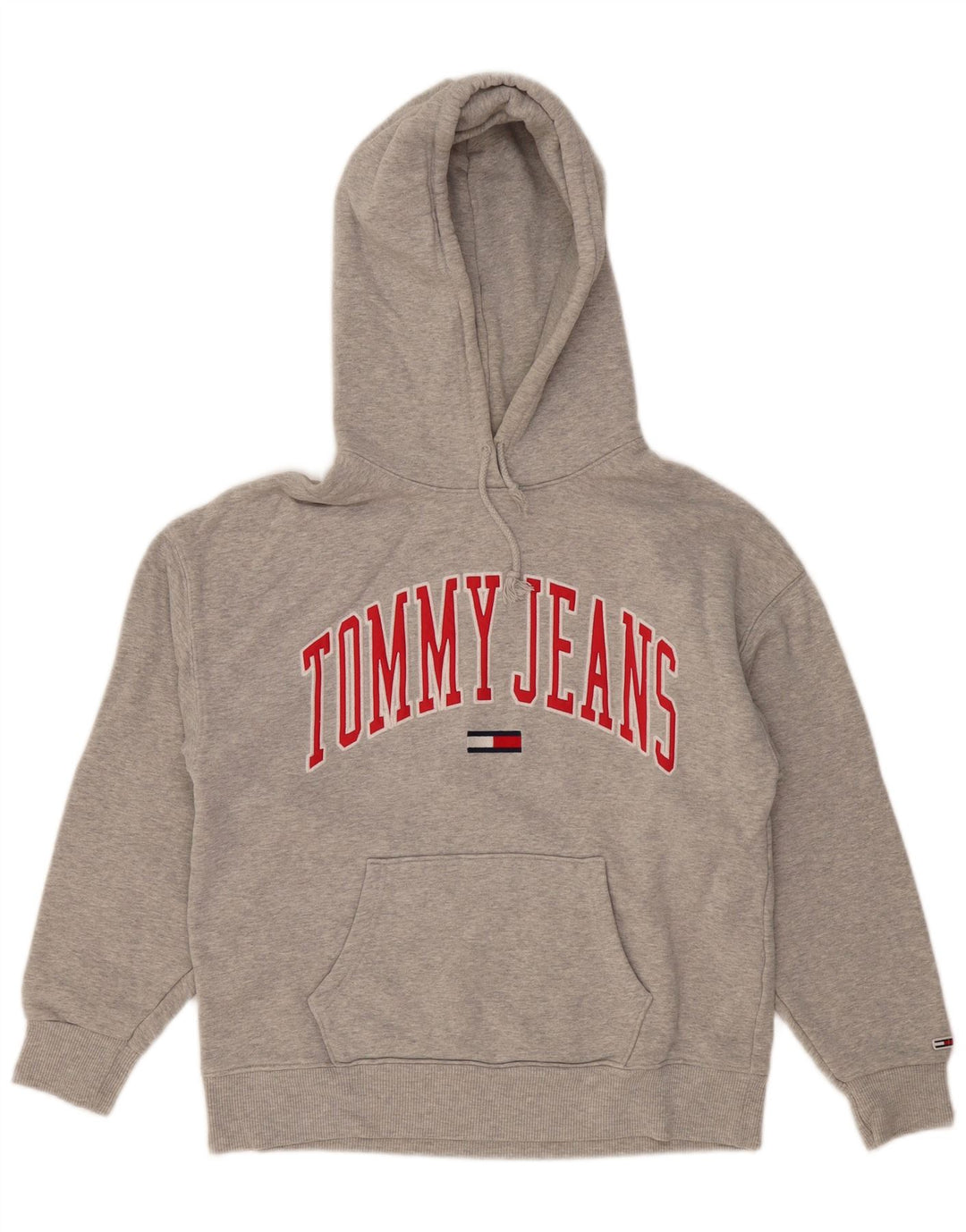TOMMY HILFIGER Pull à Capuche Graphique Homme Petit Gris Coton