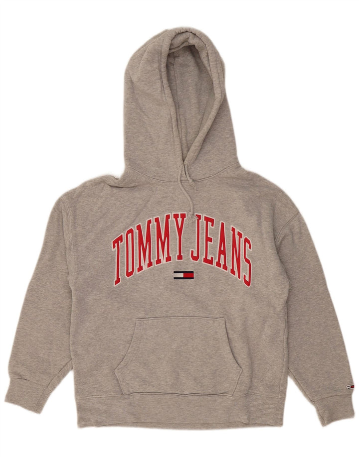 TOMMY HILFIGER Pull à Capuche Graphique Homme Petit Gris Coton