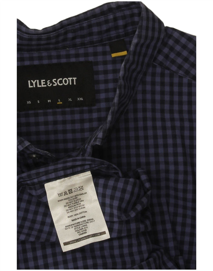 Lyle & Scott Chemise Homme Large Bleu Marine Vichy Coton