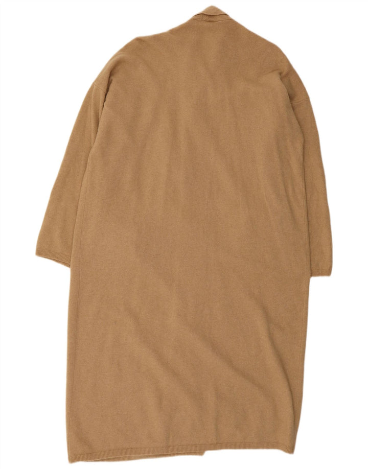 Benetton Pull cardigan ouvert long pour femme UK 16 Large laine beige