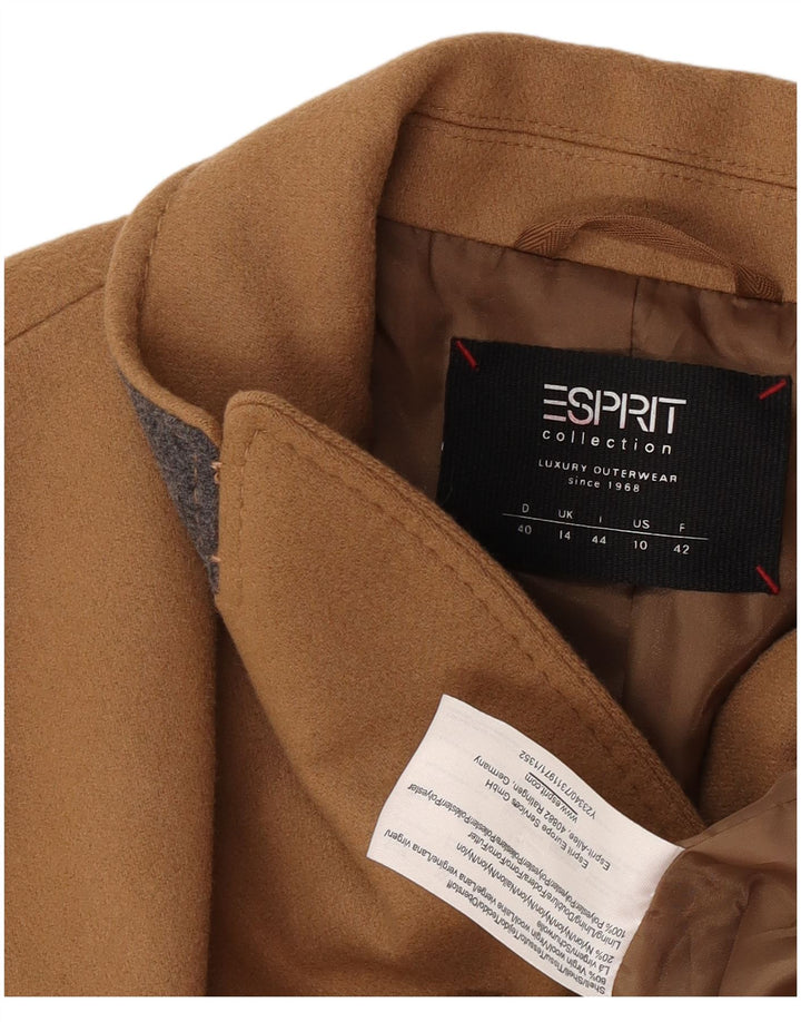 Esprit Manteau Femme UK 14 Grande Laine Vierge Beige