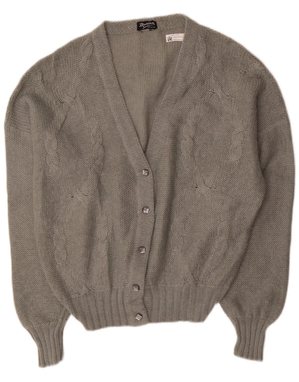 vintage Femme Cardigan Pull UK 18 XL Gris Mohair