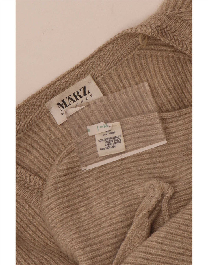 Marz Homme Coupe Ample Cardigan Pull Petite Laine Beige