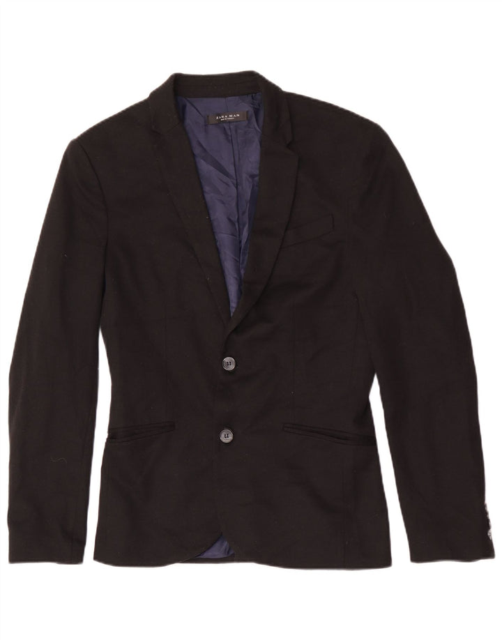 Zara Veste blazer à 2 boutons pour homme UK 36 Small Noir