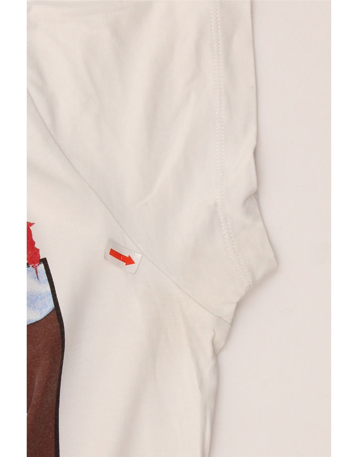 Trussardi Jeans T-Shirt Graphique Femme UK 12 Medium Blanc