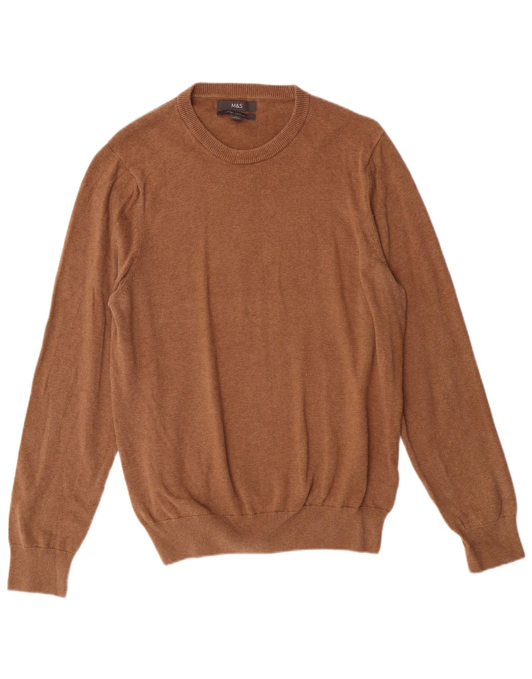 Marks & Spencer Pull à col rond pour homme en coton marron moyen