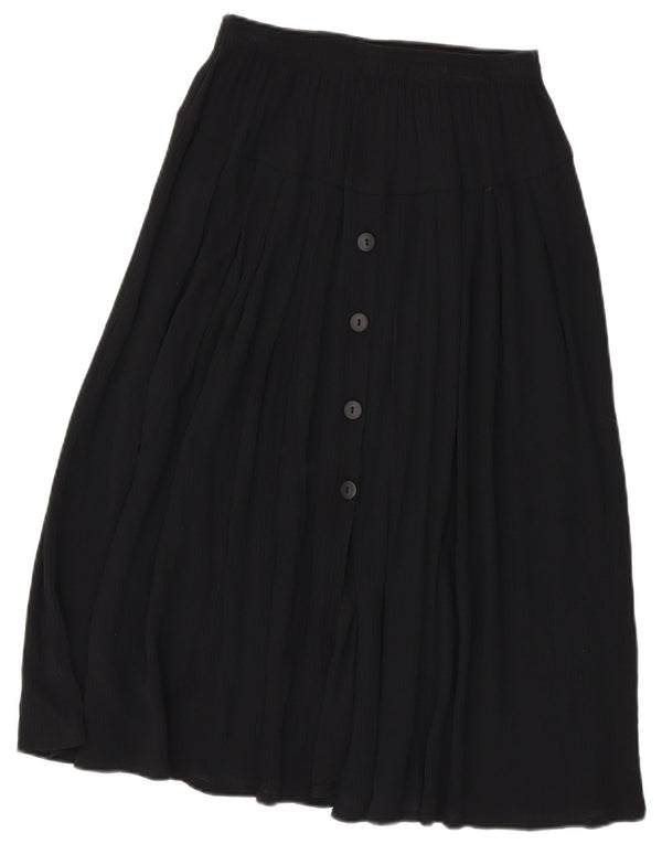 vintage Femme A-Line Jupe Grande W32 Viscose Noire