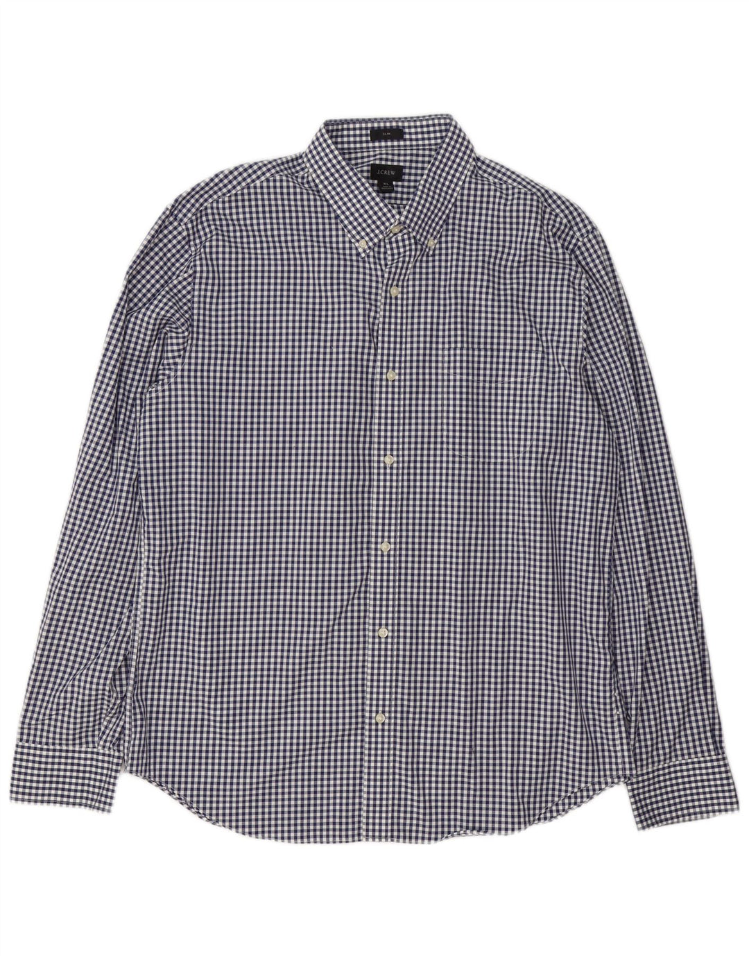 J. Crew Chemise Slim Homme XL Bleu Marine Vichy Coton
