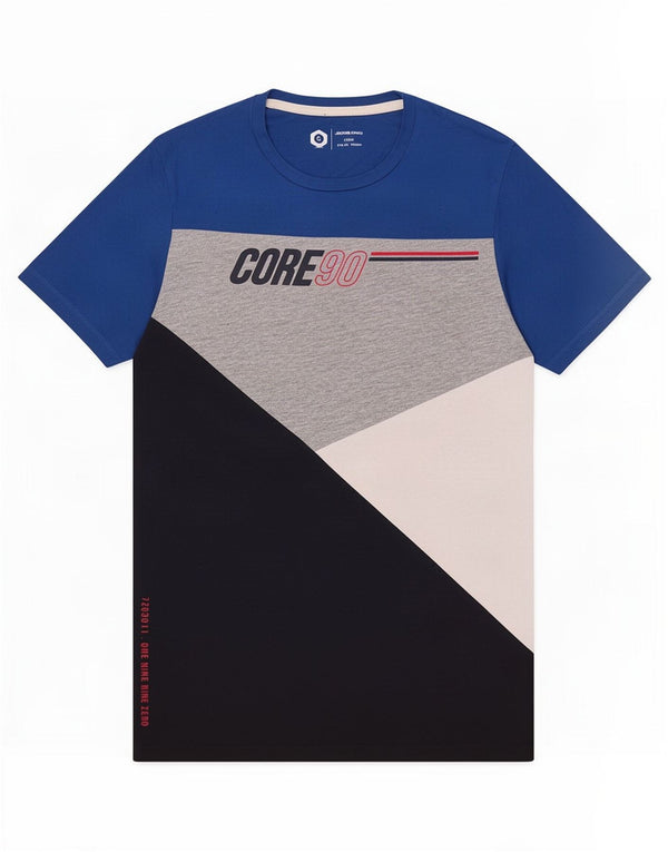 Jack & Jones T-Shirt Core Graphic Homme Petit Bleu Coton Colorblock