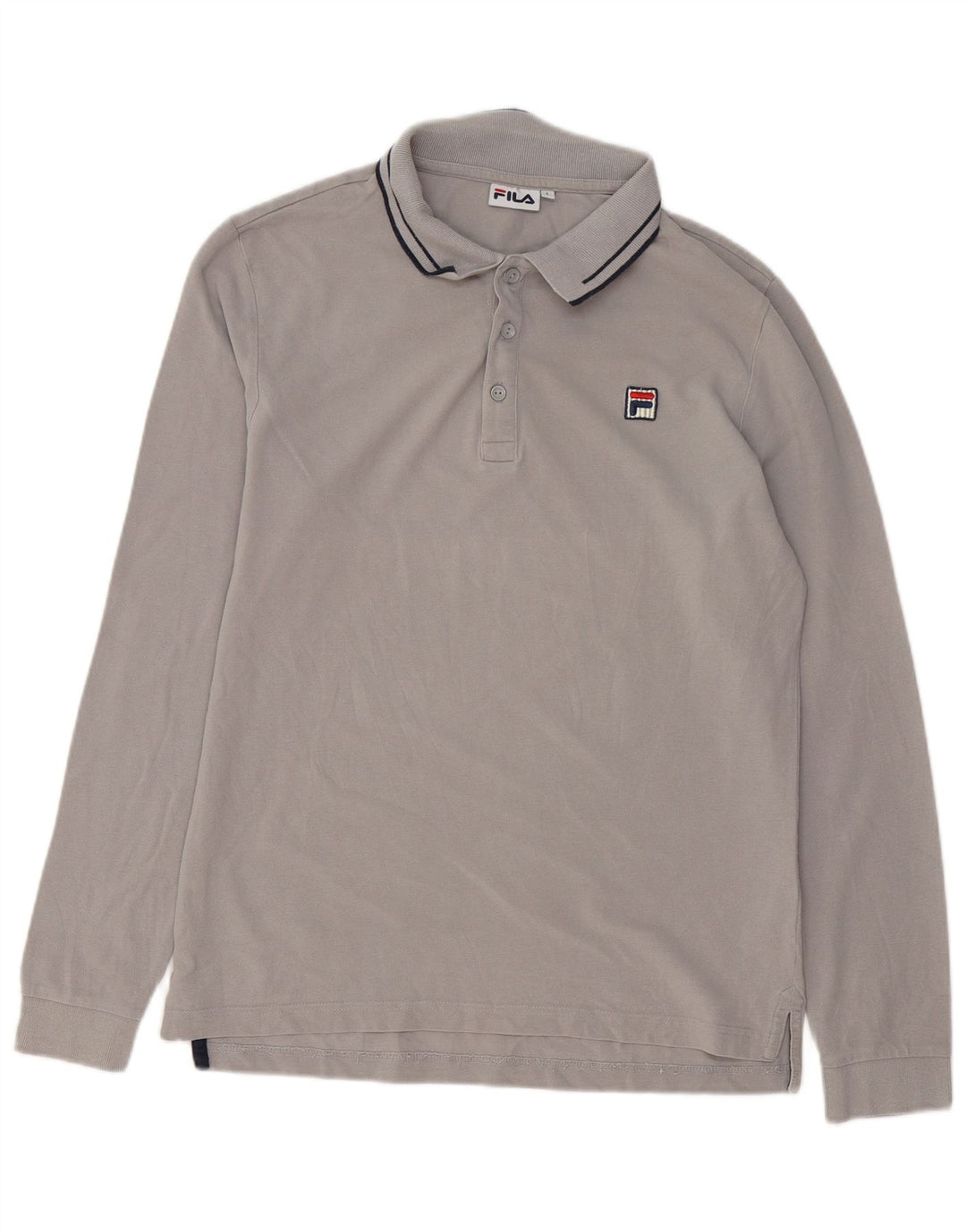 Fila Polo à manches longues homme gris coton grand