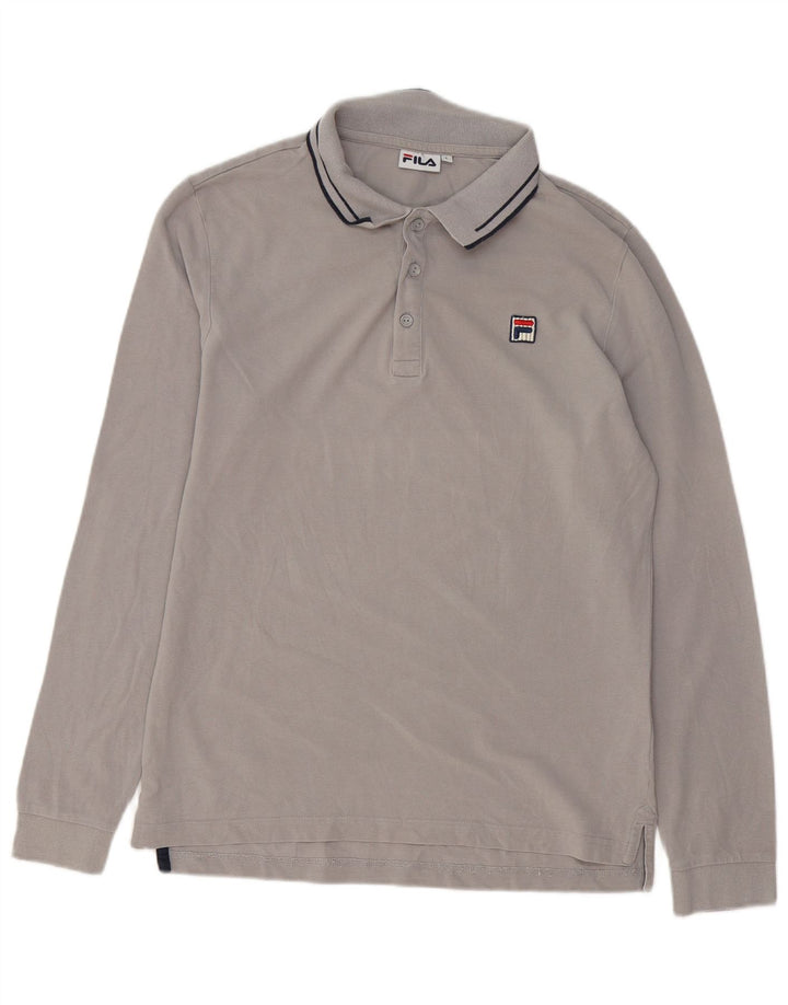 Fila Polo à manches longues homme gris coton grand