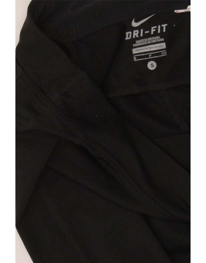 NIKE Womens Dri Fit Capri Tracksuit Trousers UK 10 Small Black Polyester Vintage Nike and Second-Hand Nike from Messina Hembry 