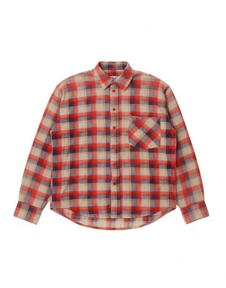 John Peel Chemise en flanelle pour homme en coton à carreaux rouge moyen